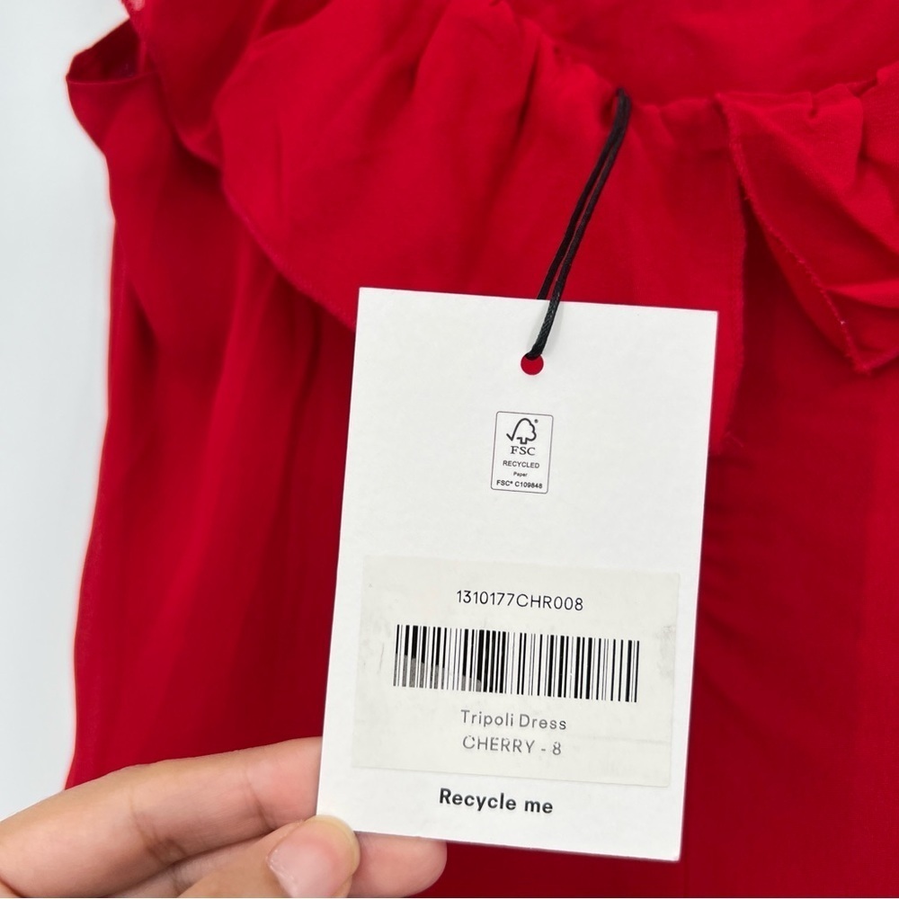Reformation NWT Cherry Red Tripoli Dress - Picture 2 of 9